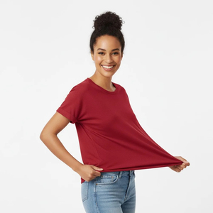 Wholesale Price Women's <b>Plain</b> T-shirts <b>Tops</b> Comfortable Casual Short <b>Sleeved</b> T Shirt Customized <b>Plain</b> Color Women's T-shirts - Product Image 2