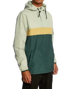 Chaqueta Anorak Plegable con Capucha, Cremalleras Laterales, Diseño Retro con Bloques de Color, Chaqueta Cortavientos Impermeable de Poliéster para Correr - Product Image 2