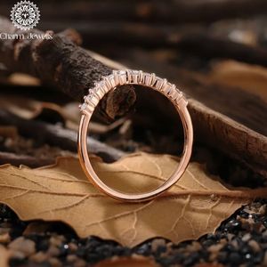 Charm Jewells Moissanite Eternity Band Engagement <b>Ring</b> 925 Silver Prong Setting Brilliant Cut Women's Classic IGI Certified 3 GM - Product Image 3
