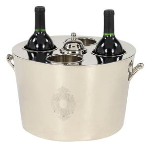 Fournitures pour événements : Glacière à champagne et à vin de 5 litres, grands bacs à boissons, finition antique en étain, articles de bar faits à la main - Product Image 2