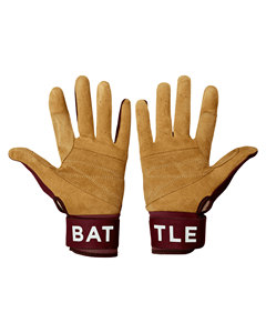 Guantes de Bateo de Béisbol Profesionales para Adultos y Jóvenes, Piel de Oveja Genuina, Palma Color Bronceado, Dorso de Malla Azul Marino, Correa de Muñeca Ajustable, Personalizables para Equipos - Product Image 2