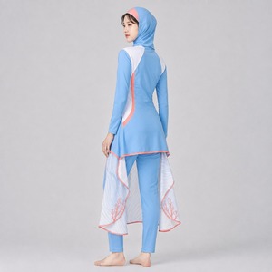 Ensemble de burkini modeste 4 pièces, maillot de bain intégral islamique à manches longues, tenue de plage - Product Image 2