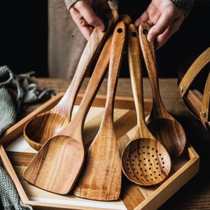 Cuchara de Madera Ecológica y Duradera, Juego de Utensilios de Cocina Únicos y Novedosos para el Uso Diario en el Hogar, Juego de Utensilios de Madera Maciza Hechos a Mano - Product Image 4