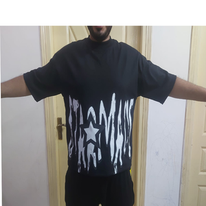 T-shirt col rond de haute qualité, 275 g/m², surdimensionné, lourd, 100 % coton, personnalisé, décontracté, coupe ample - Product Image 3