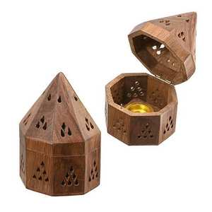 Boîte élégante en bois pour brûleur d'encens avec compartiment de rangement pour bâtonnets et cônes d'encens, idéale pour les rituels spirituels quotidiens - Product Image 5