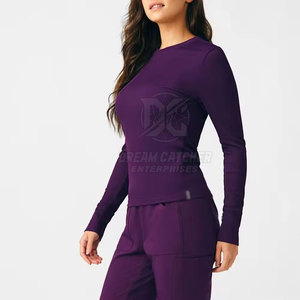 Chemisier de travail pour femme, coupe confort premium, détection d'aiguilles, tissu sans couture en Spandex/Polyester, logo personnalisé, OEM - Product Image 2
