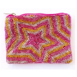 Handmade Beaded Coin <b>Purse</b> Rainbow Stripe Butterfly Zipper Small Pouch Women Mini Wallet for Coin Collect <b>Purse</b> for <b>Girls</b> Gifted - Product Image 2