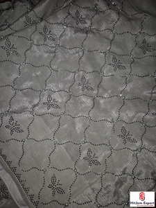 Hot Fix Rhinestone Crystal Woven Mesh Fabric 70 GSM Eco Friendly Lightweight OEM ODM Make-To-Order Custom Bridal Garment Fabric - Product Image 1