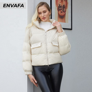 Chaqueta de plumón corta con cremallera para mujer, nueva, a la moda, cálida, informal, estilo burbuja, venta al por mayor - Product Image 6