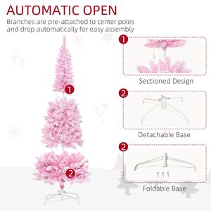 Albero di Natale Artificiale a Forma di Pino, 180 cm, Preilluminato con Effetto Neve, Luci LED Bianco Caldo Realistiche, Funzione di Apertura Automatica - Product Image 3