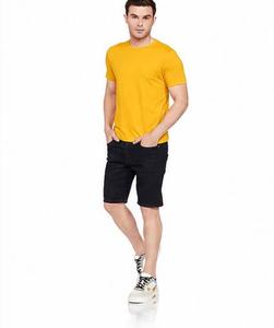 T-shirt pour homme, col rond, manches courtes, coupe classique, uni, décontracté, tricoté, logo sur le devant, 100% coton, séchage rapide - Product Image 1