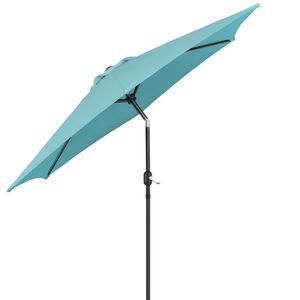 Ombrellone da Patio da 2,7 m con Manovella Inclinabile a Pulsante, 6 Robuste Stecche in Ferro, Protezione UPF 50+, Tessuto Impermeabile in Poliestere per Cortile, Esterni e Mercato - Product Image 4