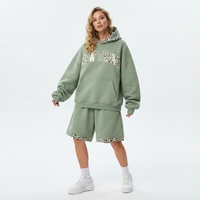 Ensemble sweat à capuche et short surdimensionné pour femme, coupe ample, pull à manches longues, sweat-shirt décontracté imprimé graphique, confortable et assorti