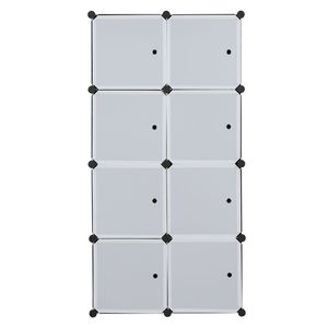 Organizzatore a 8 Cubi Bianco, Scaffali Impilabili in Plastica, Armadio Modulare Multifunzionale, Guardaroba Portatile Appendibile - Product Image 6