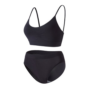 Women's 2 Piece Seamless Ribbed Jersey <b>Lingerie</b> Set Neon Green Bra and Briefs - Product Image 2