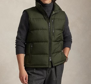 Blouson matelassé en toile vert olive pour homme, col rabattable, fermeture éclair, coupe-vent, décontracté, automne, coupe régulière, couleur unie sur le devant - Product Image 3