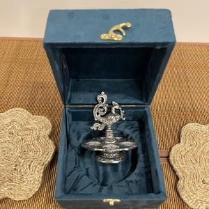 Adorno Metálico Hecho a Mano, Plateado, en Forma de Pavo Real, 5 DIYA, Pequeño - Product Image 2