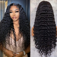 Perruques en cheveux humains vierges ondulés brun cuivré foncé, effet naturel, densité 180 %, avec dentelle HD 13x6, sans colle, pour femmes, vente en gros