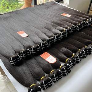 Altamente recomendado 100% extensiones de cabello humano vietnamita Color personalizado máquina alineada con cutícula paquetes de cabello de trama Doble - Product Image 3