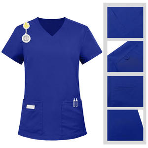 Vente en gros Nouvelle mode Blouse chirurgicale unisexe en tissu Spandex/Polyester à séchage rapide à manches courtes pour médecins - Product Image 1