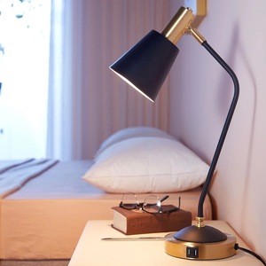 Lámpara de Mesa Moderna de Latón con Base y Pantalla de Lino para Decoración del Hogar y la Oficina - Product Image 3