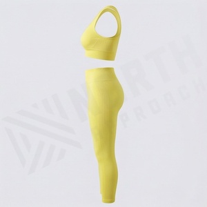 Conjuntos de Yoga sin Costuras para Mujer, Trajes Deportivos para Entrenamiento Físico, Diseño Personalizado, Ropa Deportiva de Dos Piezas de Spandex para Gimnasio - Product Image 3