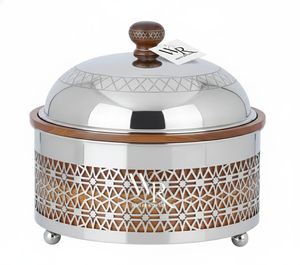 Stainless Steel Laser Cutwork Modern Casserole Hotpot for Arabian Design <b>Tabletop</b> Buffets Bulk Quantity Customization Available - Product Image 2