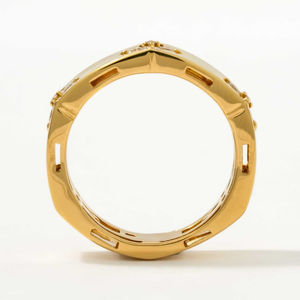 Anillo de Compromiso de Diseño en Oro Amarillo de 14K con Engaste Semi-Biselado, Diamante Cultivado en Laboratorio de 0.37 Quilates, Motivo Floral, Certificado IGI Premium - Product Image 6