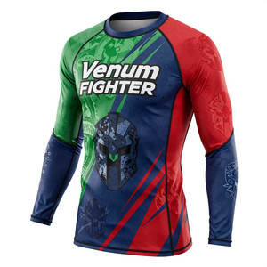 Durable <b>Men's</b> Rash Guard <b>Compression</b> <b>Shirts</b> Breathable Gym Fitness Workout Athletic Wear MMA Venum Fighter Rash Guard Pakistan - Product Image 3