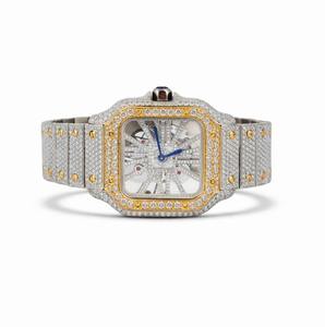 Reloj de Lujo para Hombre con Incrustaciones de Moissanita VVS1, Estilo Mecánico, Movimiento Automático, Pasa el Test de Diamantes - Product Image 1