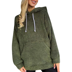 <b>Women</b> Sherpa <b>Fleece</b> Hoodie Oversized <b>Teddy</b> <b>Fleece</b> Pullover Winter Warm Sweatshirt Custom OEM ODM Wholesale Manufacturer - Product Image 1