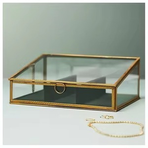 Gift Metal & Glass Jewelry <b>Box</b> Premium <b>Trinket</b> Organizer for Rings Earrings Necklace Bracelet Wedding Anniversary Gift - Product Image 2
