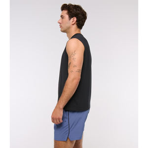 Camiseta sin mangas para hombre con logo personalizado, chaleco deportivo acanalado, top de fitness, chaleco sólido para gimnasio, ropa deportiva para correr - Product Image 6