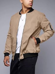 New <b>Winter</b> Varsity <b>Jacket</b> for Men Custom Zipper Button Loose Simple Casual Style Breathable Stand Collar Men Bomber <b>Jacket</b> - Product Image 5
