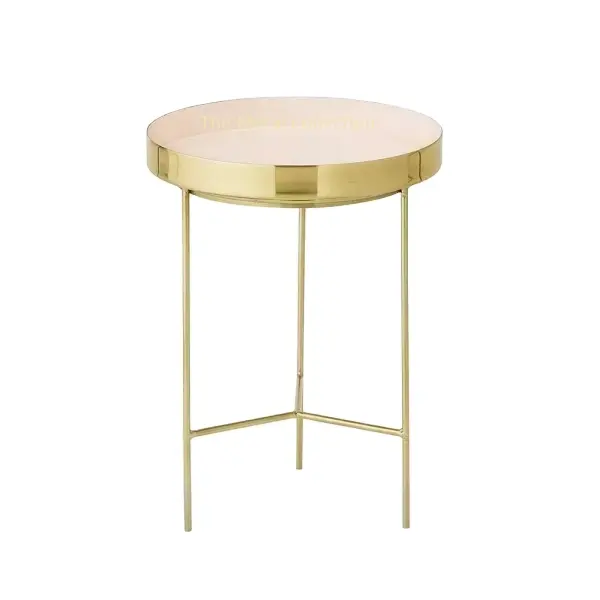 Luxus Modisches Design Metallmöbel Tisch Für Zuhause Wohnzimmer Dekor Goldene Farbe runde Form modernes Design Metallmöbel Tisch