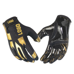 Custom Logo Leather American Football <b>Gloves</b>-Super Sticky Non-Slip Design <b>Touchscreen</b> Compatible Moisture Wicking Fully - Product Image 1