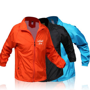 Chaqueta Cortavientos Deportiva Personalizada para Hombre, con Capucha, de Lona, Manga Larga, Cierre de Cremallera, Impermeable, Transpirable, con Logotipo Impreso, Estilo Urbano - Product Image 2