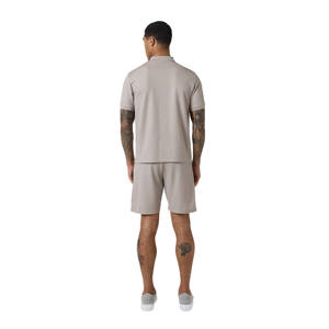 Ensemble polo et short décontracté d'été pour homme en fibre de bambou 100 % respirant à motif uni – Vente en gros - Product Image 6