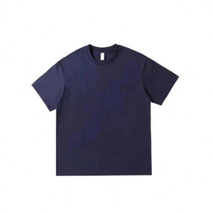 Men's Light Blue Short Sleeve O-Neck Cotton T-Shirt Regular Fit Casual Jersey Knitted Solid Color Plain Dyed - Product Image 6