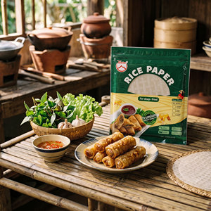 Papier de riz vietnamien pour les rouleaux de printemps frits – Prix direct usine, certifié FSSC, HALAL, ISO, HACCP, exportation mondiale - Product Image 1