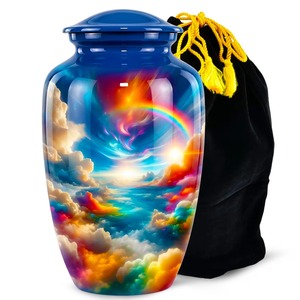 Urna Funeraria Rainbow Heaven para Amantes del Cielo - Nube Colorida de 220 Pulgadas Cúbicas, Diseño Ecológico Personalizable, Recuerdo Conmemorativo - Product Image 3