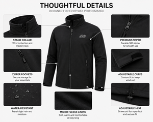 Custom Softshell Bomber <b>Jacket</b> for <b>Men</b> Women | Stand Waterproof Windproof 4-Way Stretch Fleece <b>Lined</b> Outdoor <b>Jacket</b> | OEM - Product Image 6