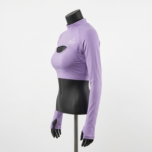 <b>Women</b> Mock Neck Long Sleeve Crop Top Breathable Solid Yoga Bolero <b>Shrug</b> Crop Top Gym Bolero - Product Image 4