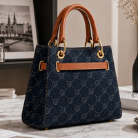 Nouveau Sac à Main en Jean Tendance 2026 pour Femme – Sac Bandoulière Structuré avec Poignée et Détail Anneau Doré, Motif Élégant