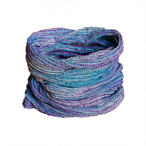 Écharpe-cagoule tricotée à la main de haute qualité, dégradé violet, bleu et turquoise, pour adultes, accessoire de mode - Product Image 2