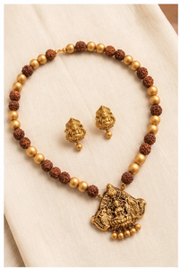 Ensemble de collier en acier inoxydable plaqué or avec pendentif religieux et boucles d'oreilles marron, cadeaux pour femmes - Product Image 5