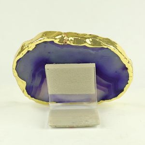 Crystal Stone <b>Agate</b> I Am Healthy Symbol Slice <b>Coaster</b> for Home Decor Office Desk Car Dashboard Decoration - Product Image 2