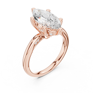 Bague unisexe sophistiquée en moissanite taille marquise de 2 carats, style Art Déco, en acier inoxydable avec sertissage halo dissimulé - Product Image 4