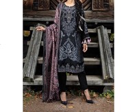 Nouvelle robe pour femme en tissu lawn jaune et noir, magnifique et élégante, très vendue, costume pakistanais pour femmes, tenue d'été indienne