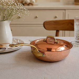 Casserole en cuivre artisanale avec couvercle et poignée en laiton, ustensile de cuisson en cuivre, faitout en cuivre, pot de cuisine, OEM ODM, vente en gros - Product Image 3